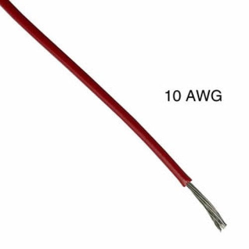 T0819-21-03 - WIRE STRANDED 10AWG 100FT RED TEW PVC FT1 600V 15C