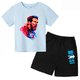 thumbnail image 3 of Camiseta con estampado de Messi de verano para niños y adolescentes, ropa de verano para niños y niñas, camiseta y pantalones cortos, conjunto de 2 piezas, traje deportivo de manga corta, 3 of 5