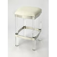 thumbnail image 2 of Acrylic and White Leather Counter Stool, 2 of 4