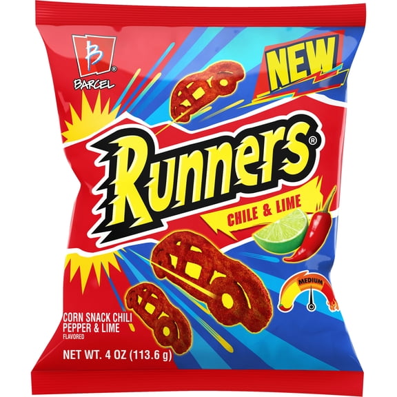 Barcel Runners 4 oz Snack Size Bag, Chili Pepper & Lime Corn Snacks