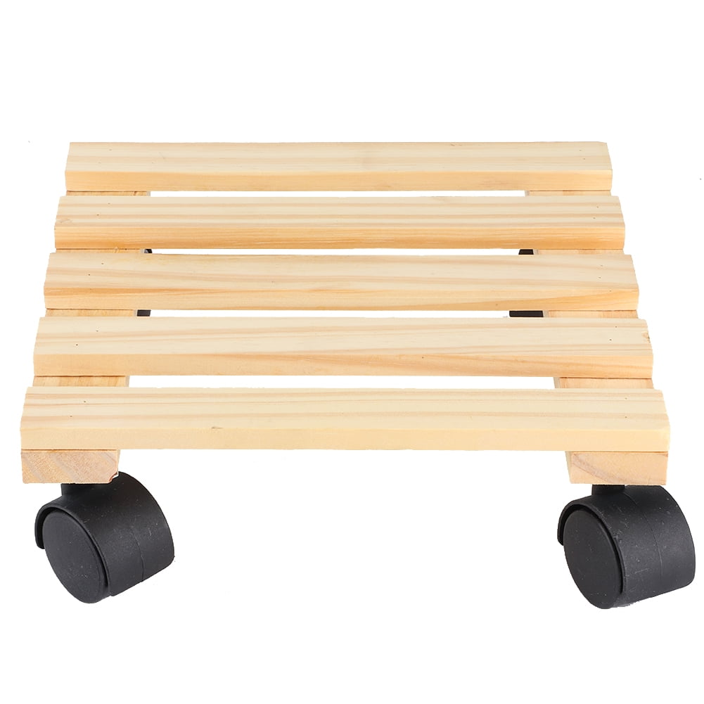 Ccdes Moving Flower Stand,Wooden Flower Plant Pot Base