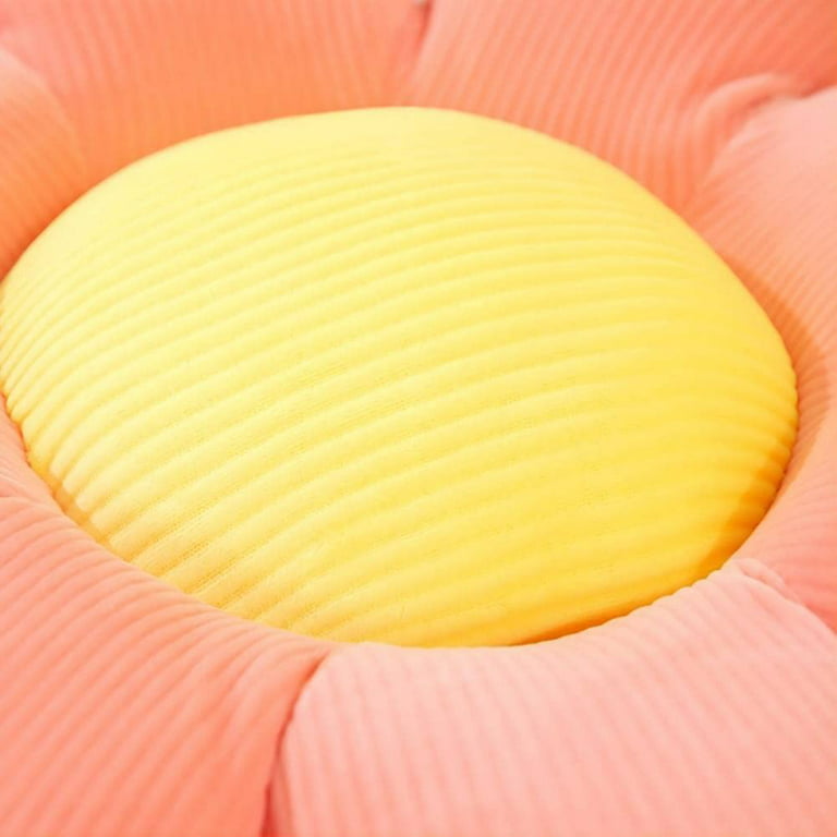Flower Floor Pillow Seating Cushion Daisy Flower Throw Pillow Cute Room  Decor for Girls Flower Plush for Reading and Lounging Comfy Pillow,40cm 