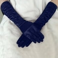 thumbnail image 2 of HNMKIU Elegant Women Satin Pleated Gloves for Wedding Party and Formal Evening Events with Soft Finish Navy,One Size, 2 of 4