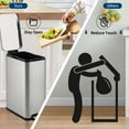 thumbnail image 6 of Ataucjin 13 Gallon Step Trash Can, Stainless Steel Kitchen Garbage Bin with Soft-Close Lid & Removable Inner Bucket, Fingerprint-Resistant Slim Rectangle Design for Narrow Spaces, 6 of 7