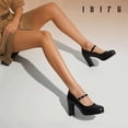 thumbnail image 3 of Zapatos IDIFU Mary Jane de tacón negro para mujer talla 5.5, 3 of 6