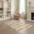 thumbnail image 2 of ODIKA 4'x6' Ivory Yellow Waves Apricot Design Washable Area Rug Modern Abstract Pattern with Subtle Curves for Home Office, Under Desk, Non-Slip Chair-Friendly, Flatwoven, 2 of 7