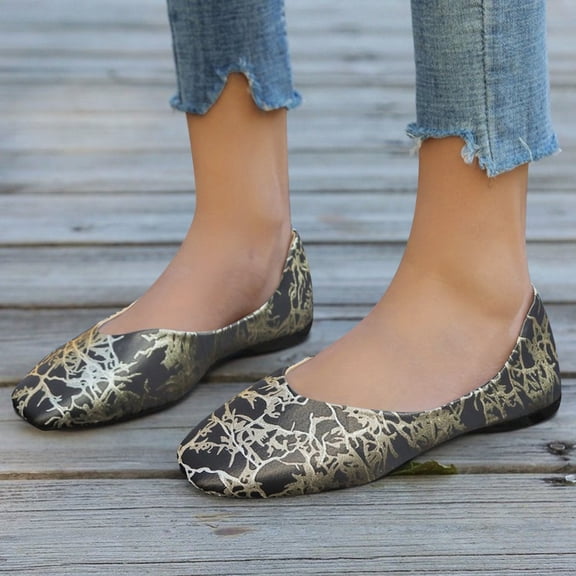 Vedolay Ladies Flat Casual Shoes Women's Shoes Lug Sole Slip On Low Heel Platform Penny Loafers,Black 9.5