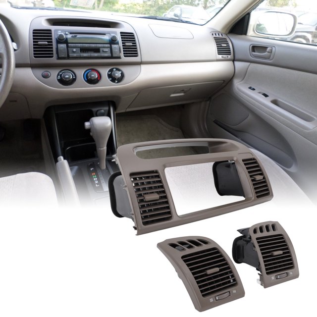 Center Front Center Dash AC Vents Trim Bezel Air Conditioning Outlet Grill Panel Replacement For Camry XV30 2001 To 2006