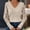 Beige women's long sleeve lace top a1, variant on Women's Fall Winter Long Sleeve Lace Ribbed Knitted Pullover Tops Solid Casual Basic Sweater Dressy Trendy Blouses Cozy Winter Outfits, Watermelon Red S