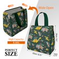 thumbnail image 3 of Green Dinosaurs ChristmasTrees Socks Pattern Insulated Lunch Bag for Women & Adults,Large Portable Soft Cooler Lunch Bag,Thermal Food Storage Tote with Pearl Cotton,8.66L,8.75x5.75x9.5 Inch, 3 of 6