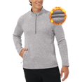 thumbnail image 2 of AIR-Mens Quarter Zip Pullover Fleece Sweater with Zipper Pocket Long Sleeve Sweatshirt Lightweight Thermal Jacket, 2 of 4