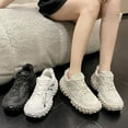 thumbnail image 3 of CatFox Tire Sole Durian Shoes Women Retro Sneakers 2025 New Thick Sole Daddy Shoes Lace-Up Height Increase Shoes, 3 of 14