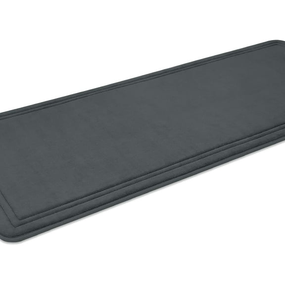 ITSOFT Luxury Memory Foam Bathroom Mats, Non-Slip Bathmat Set, Charcoal Gray, 23” x 59"
