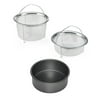Instant Pot Set of Two Mesh Steamer Baskets (Large and Small) with Cake Pan