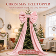 thumbnail image 3 of Pink Big Bow, Extra Large Velvet Tree Topper with 62.99 Inch Ribbon Tails, Oversized Holiday Bow for Girly Tree Door Mantel Party Decor, 3 of 8