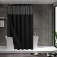 thumbnail image 1 of Juego de cortinas de ducha N&Y HOME Waffle Weave 180 x 180 cm, color negro, 1 of 7