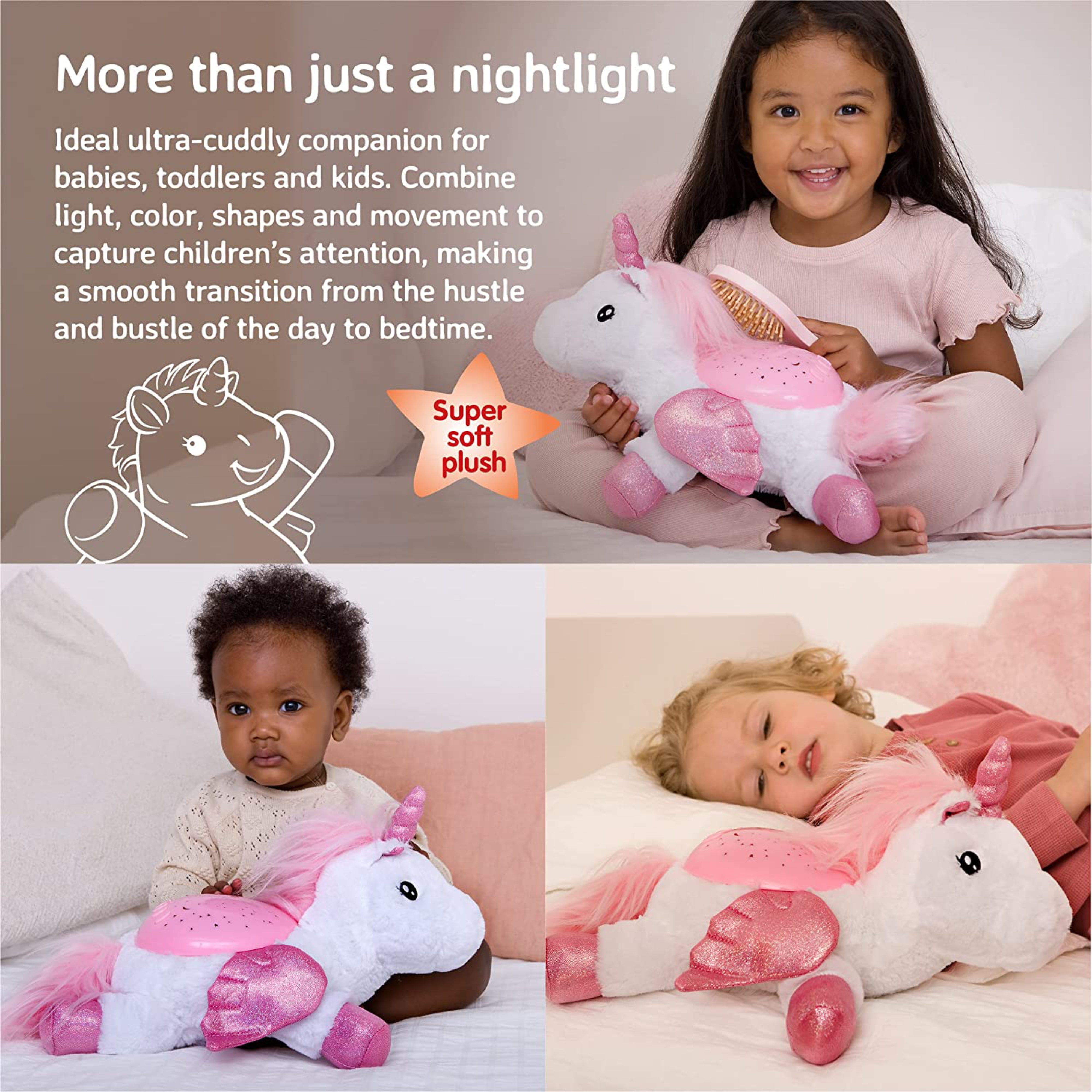 Cloud B | Twilight Buddies - Plush Unicorn, Star Constellation Night Light
