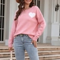 thumbnail image 5 of Gibobby Suéter de invierno para mujer, Suéter de Manga Larga de Color sólido para Mujer Suéter Suelto de Cuello Redondo Informal Otoño Invierno Suéter de Punto Tops(Rojo,M), 5 of 5