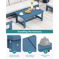 thumbnail image 5 of SSyao HDPE Outdoor Coffee Table, All-Weather Rectangular Patio Side Table, Heavy Duty Weather-Resistant Balcony Table for Poolside, Deck, Garden, Backyard Furniture,Deep Blue 1pack, 5 of 7