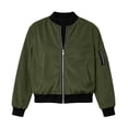 thumbnail image 6 of QQNHM Womens Corduroy Bomber Jacket Full Zipper Long Sleeve Lightweight Coat Fall Casual Baseball Outerwear, 6 of 6