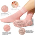 thumbnail image 2 of PUMIER Pilates Socks for Women with Non Slip Grippers, Yoga Crew Socks for Barre Hospital Sticky Slipper Socks 4 Pairs, 2 of 7