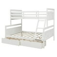 thumbnail image 4 of DreamBuck, Twin over Full Bunk Bed with Drawers, Solid Wood Bunk Beds with Ladder & Guardrail, Bunk Bed Frame for Teens, Adults, No Box Spring Needed, Convertible to 2 Separated Beds, Pure White, 4 of 8