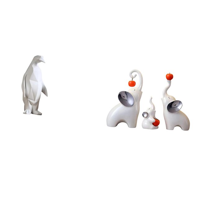 Escultura De Pingüino Y Elefante, Figura Coleccionable, Artesanía Decorativa, Estatua De Animal De Resina, Familia Para Inauguración De La Casa, Mesa, Bar, Dormitorio, Oficina, Escritorio,
