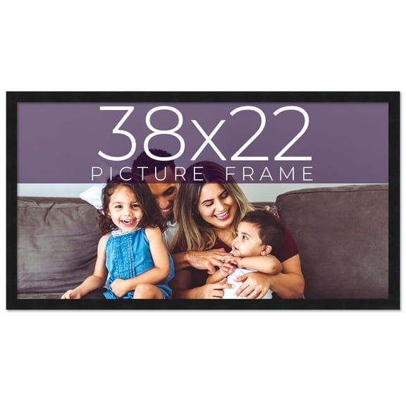38x22 Frame Black Real Wood Picture Frame Width 0.75 inches | Interior Frame Depth 0.5 inches |