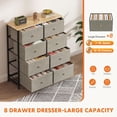 thumbnail image 5 of CONCETTA 8-Drawer Fabric Dresser Storage Chest for Bedroom, Closet, Entryway, Storage Furniture for Adults, Dark Green, 5 of 6
