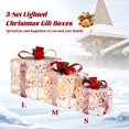 thumbnail image 7 of Topbuy Set of 3 Christmas Lighted Gift Boxes Battery Powered Present Boxes w/Red Bows 60 Warm Lights & 6 Hours Timing Function, 7 of 7