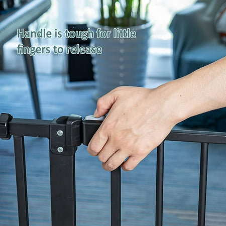 Kinbor 41 inch Extra Wide Baby Gate Safety Gates with 6-Inch Extension 4 Pack Pressure Mount, Black