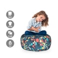 thumbnail image 2 of Vintage Storage Toy Bag Chair, Abstract Retro Geometric Composition with Oval Cornered Squares and Rectangles, Stuffed Animal Organizer Washable Bag, Large Size, Multicolor, by Ambesonne, 2 of 3
