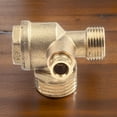 thumbnail image 2 of G1/2 Air Compressor Check Valve Copper 3Port 20*16*10mm Brass Male-Threaded Straight Line Lock Cylinder Screw Connector Tool, 2 of 9