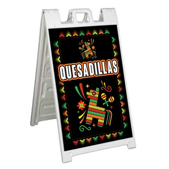 Quesadillas (24" X 36") Standard A-Frame Signicade, Includes Decal Applied To Stand