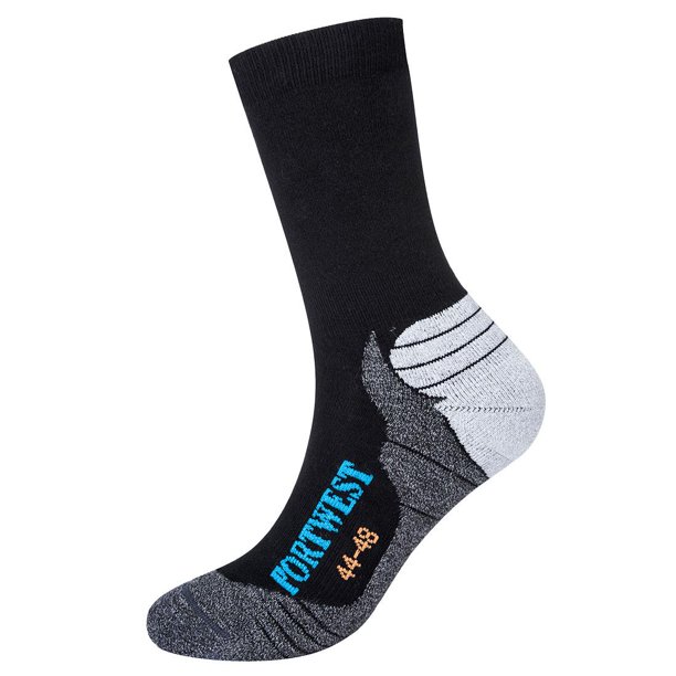 Portwest - Calcetines de Bambú Senderismo para Adultos Unisex (Negro)