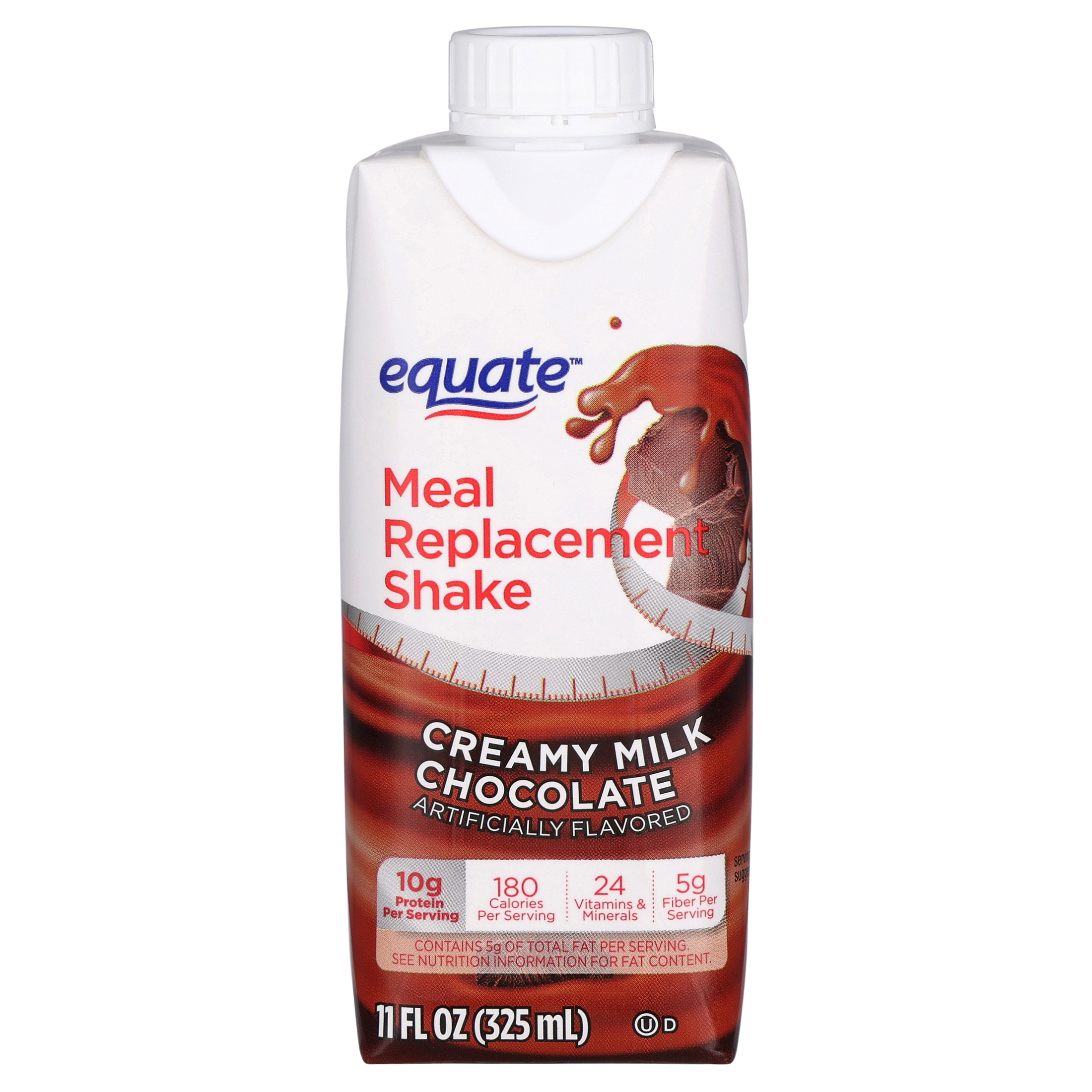 Batido sustituto de comida Equate, chocolate con leche cremoso, 11 fl oz, 12 unidades 5