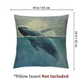 thumbnail image 4 of Sea Animals Flannel Fleece Pillow Cushion Cover, Humpback Whale Playing in The Water Captured from Whale Whatching Boat, Decorative Square Accent Pillow Case, Turquoise Blue, 4 of 7