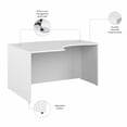 thumbnail image 4 of Studio C 60W x 43D Left Hand L-Bow Desk Shell in White - Engineered Wood, 4 of 6