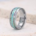 thumbnail image 3 of 8mm Mens Wedding Band with Abalone Shell and Created-Opal Inlay Dome Tungsten Rings Engagement Ring, 3 of 5