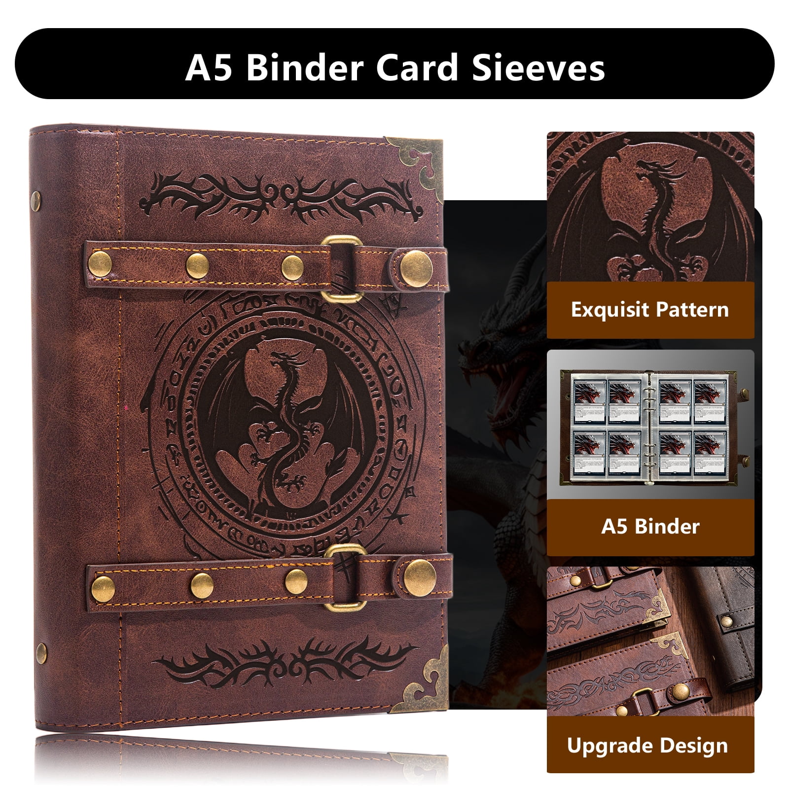 Trading Card Binder with 4-Pocket Sleeves – Holds 240 Cards for Baseball Cards,Trading Cards,Football Cards