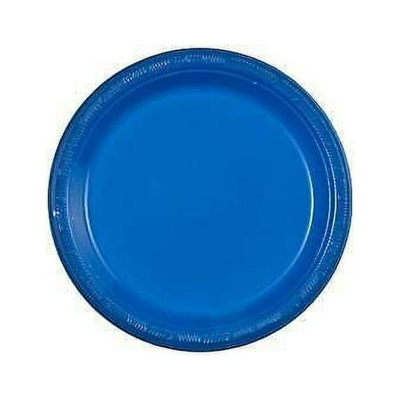 Hanna K. Signature Reusable Plastic Plates Blue For All Parties 7" 50Count.