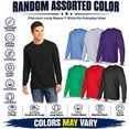 thumbnail image 2 of BILLIONHATS 6 Pack Mens Long Sleeve Colorful T-Shirts, Cotton - Crew Neck Bulk Tees for Men, Wholesale Sleeved Tshirt Packs, 2 of 8
