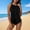 A819 Black, variant on One Piece Swimsuits for Women Built-in Padded Cups High Neck Halter Swimdress Tummy Control Bathing Suits Layered Ruffle Slimming Monokini Modest Beachwear