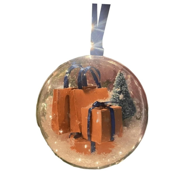 Transparent Christmas Ball Decorative Baubles,Christmas Tree Decoration Ornament Style E