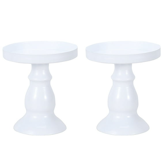 Monyance wedding party dessert rack 2pcs Round Cake & Cupcake Stand White Metal Tray(3.54X3.15X3.15Inches)