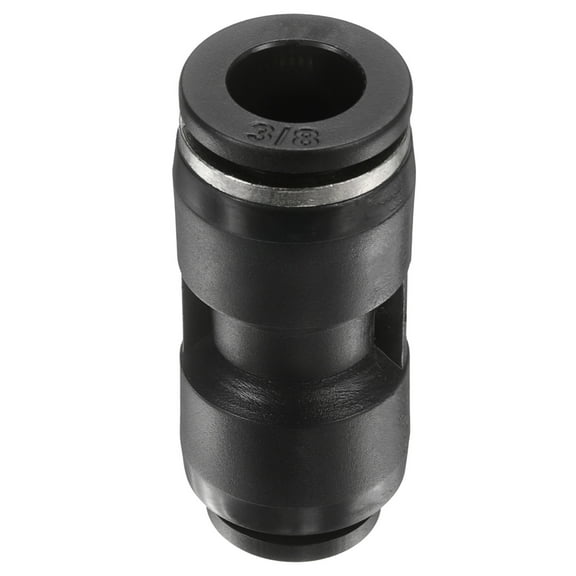 3/8" x 5/16" Pneumatic Push to Connect Fittings Straight Union, Black