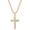 Gold, variant on Stainless Steel 26 MM Inlaid White Stone Cross Pendant Necklace for Women Mom Daughter Minimalist Delicate Classic Jewelry Silver
