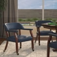 thumbnail image 3 of Comfort Pointe Cavett Navy Blue Faux Leather Caster Game Chair, 3 of 5