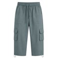 thumbnail image 6 of felwors Womens Capris with Pockets Loose Fit Casual Capri Pants Dressy Lightweight Ladies Baggy Cargo Pants for Hiking Light Gray for Size XL, 6 of 7