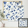 thumbnail image 4 of Designart 'Blue Wildflowers With Green Leaves On White' Traditional Framed Canvas Wall Art Print, 4 of 5